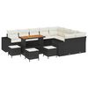 vidaXL Set Divano da Giardino con cuscino 13 pcs Nero polyrattan