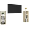 vidaXL Mobili TV 2 pz Bianco e Sonoma 107x35x37cm in Legno Multistrato