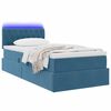 vidaXL Letto con contenitore e LED Blu Scuro 100 x 200 cm Velluto