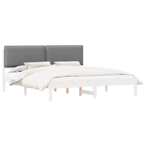 vidaXL Letto con Testiera Rivestita Grigio chiaro 180 x 200 cm