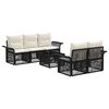 vidaXL Set Divano da Giardino 6 pz Nero 55 x 55 x 37 cm polyrattan