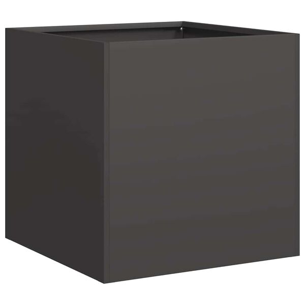 vidaXL Fioriera Nera 40x40x40 cm in Acciaio Laminato a Freddo