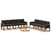vidaXL Set di divani da esterno con cuscino 9 pcs Naturale e Nero