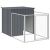 vidaXL Casetta Cani con Corsa Antracite 110x201x110 cm Acciaio Zincato