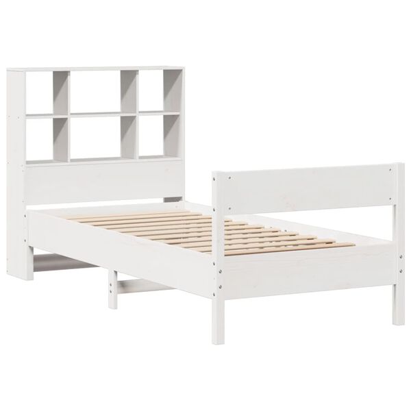 vidaXL Letto Libreria senza Materasso Bianca 90x200 cm Legno di Pino
