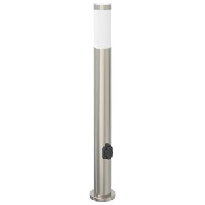 vidaXL Lampada a paletto con presa elettrica 80 cm Acciaio Inox IP44
