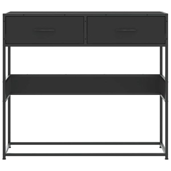 vidaXL Tavolino Consolle Nero 90x35x80 cm in Legno Multistrato