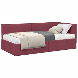 vidaXL Struttura Letto Angolare con Materasso 2 pz Rosso Vino