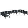 vidaXL Set Divano da Giardino con cuscino 10 pcs Nero Acciaio