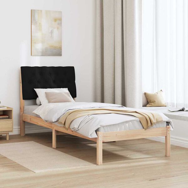 vidaXL Letto con Testiera Rivestita con testiera Marrone 80 x 200 cm