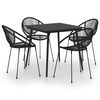 vidaXL Set da Pranzo da Giardino 5 pz in Rattan PVC Nero