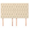 vidaXL Testiera Crema 144x7x118/128 cm Tessuto
