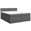 vidaXL Giroletto a Molle con Materasso Grigio Scuro 200x200 cm Tessuto