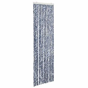 vidaXL Zanzariera Blu Bianco e Argento 56x185 cm Ciniglia