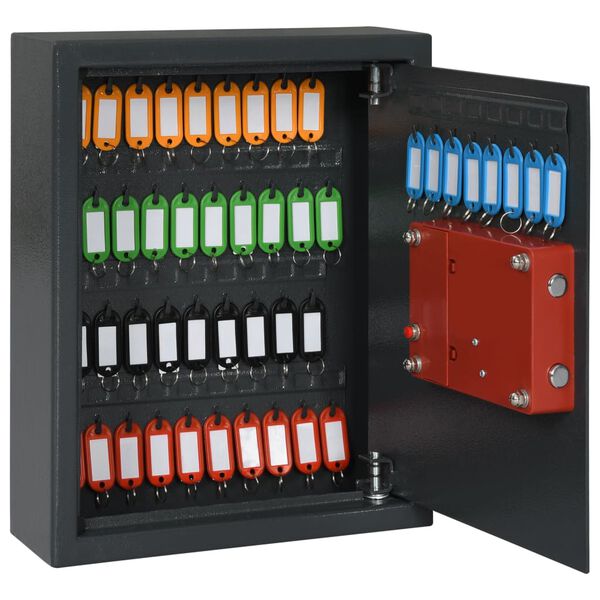 vidaXL Cassaforte per Chiavi Grigio Scuro 30x10x36,5 cm