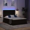 vidaXL Letto con contenitore e LED con led Nero 140 x 190 cm Velluto