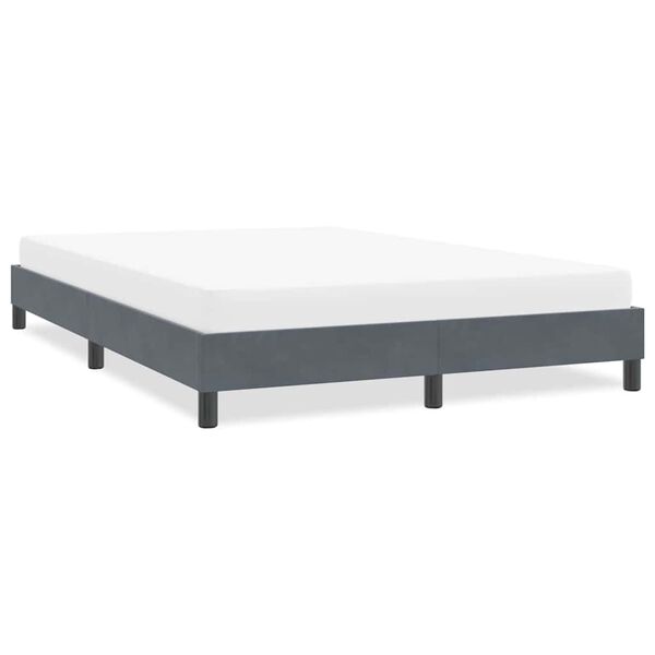 vidaXL Giroletto senza Materasso Grigio Scuro 160x210 cm Velluto