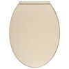 vidaXL Tavoletta WC a Chiusura Ammortizzata Beige Ovale