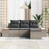vidaXL Set Divano da Giardino con cuscino 4 pcs Grigio polyrattan