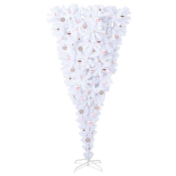 vidaXL Albero di Natale artificiale Bianco 210 cm PVC e Acciaio