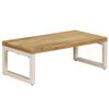 vidaXL Tavolino da Salotto 100x50x35 cm Legno Massello Mango e Acciaio