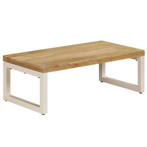 vidaXL Tavolino da Salotto 100x50x35 cm Legno Massello Mango e Acciaio