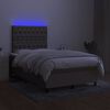 vidaXL Letto a Molle con Materasso e LED Tortora 120x190 cm in Tessuto