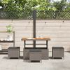 vidaXL Set da Pranzo per Giardino Grigio Poly Rattan
