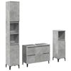 vidaXL Set Mobili da Bagno 3 pz Grigio Cemento in Legno Multistrato