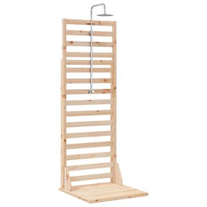 vidaXL Doccia da esterno 225 cm Legno massello di pino e acciaio inox