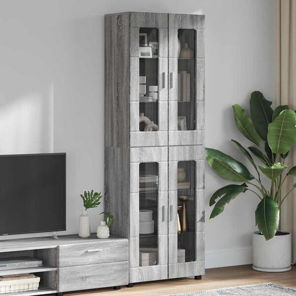 vidaXL Credenza con lo scaffale FLORIN Grigio Sonoma 60 x 35 x 182 cm