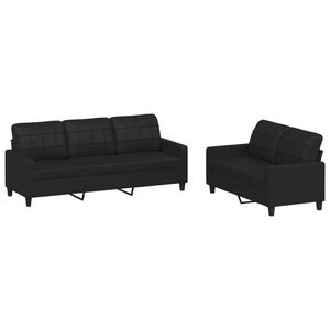 vidaXL Set di Divani 2 pz con Cuscini Nero in Similpelle