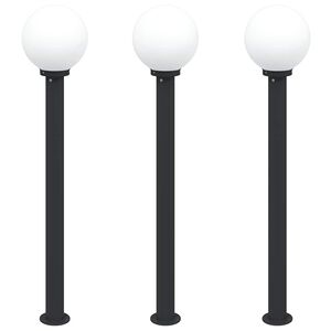 vidaXL Lampioni a palo 3 pz 120 cm Nero IP44