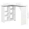 vidaXL Tavolo da Bar con Scaffale Mobile Bianco 138x39x110 cm