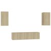 vidaXL Set di Mobili Porta TV 4 pz Rovere Sonoma in Legno Multistrato