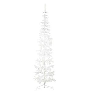 vidaXL Albero Natale Artificiale Sottile a Metà Supporto Bianco 240 cm