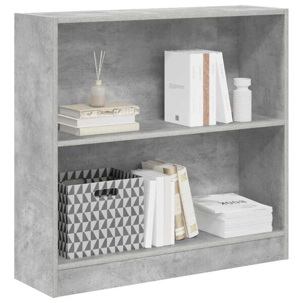 vidaXL Libreria Grigio Cemento 80x24x75 cm in Legno Multistrato