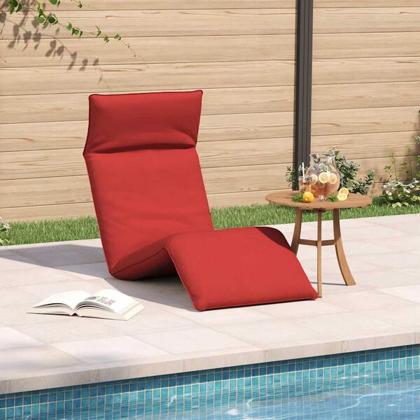 vidaXL Lettino Pieghevole Rosso 175x54x8,5 cm in Tessuto Oxford