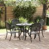 vidaXL Set da Pranzo per Giardino 5 pcs Nero Alluminio