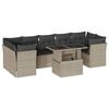 vidaXL Set Divano da Giardino 8pz con Cuscini Grigio Chiaro Polyrattan