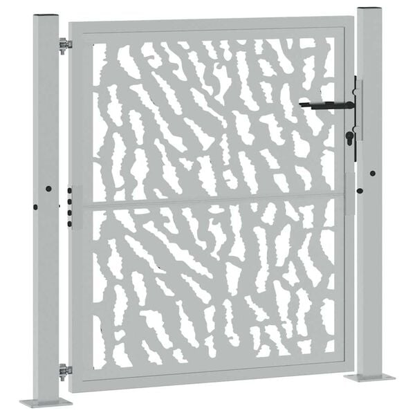 vidaXL Cancello da giardino 100x100 cm in acciaio corten con design a traccia