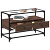 vidaXL Mobile TV Piano Vetro Rovere Marrone 80x35x51 Legno Multistrato