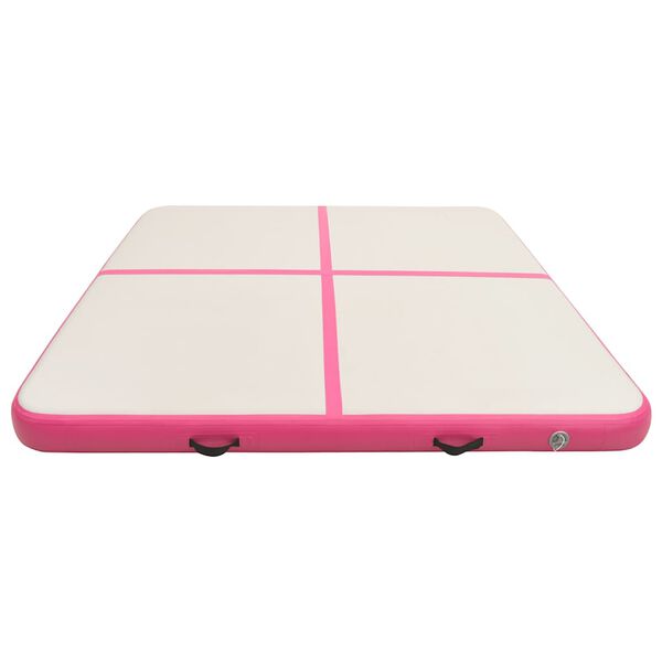 vidaXL Tappetino Ginnastica Gonfiabile con Pompa 200x200x20cm PVC Rosa