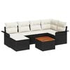 vidaXL Set Divano da Giardino 7 pz Nero polyrattan