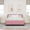vidaXL Letto a molle con materasso Rosa 140 x 190 cm Velluto