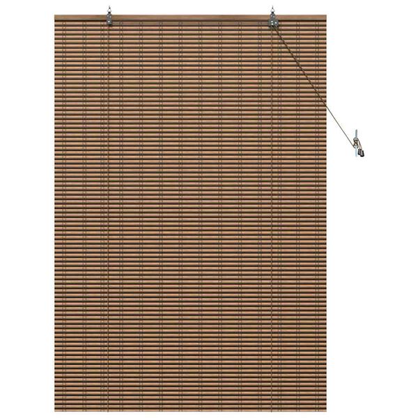 vidaXL Tenda a rullo con tende Marrone 120 x 160 cm Bamb&ugrave;