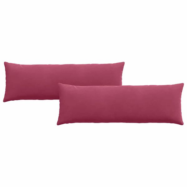 vidaXL Cuscini da Divano 2 pcs Rosso Vino 120 x 40 cm Tessuto in Cords