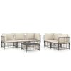 vidaXL Set Divani da Giardino 6 pz con Cuscini Antracite in Polyrattan