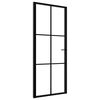 vidaXL Porta da Interno ESG Vetro e Alluminio 83x201,5 cm Nera
