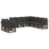 vidaXL Set Divano da Giardino 9 pz Grigio polyrattan